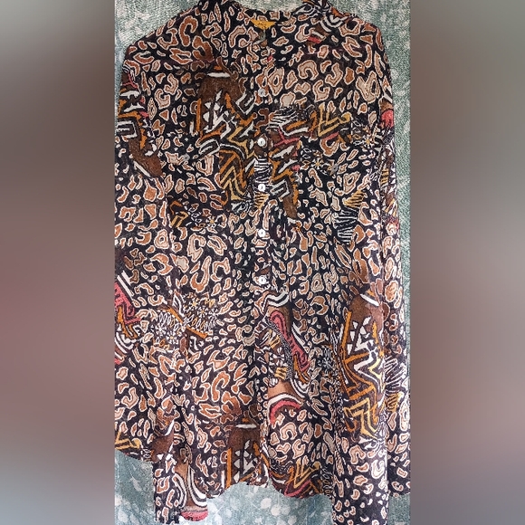 Ruby Rd geometric print long sleeve bottom down shirt dress size 18w - Picture 13 of 14